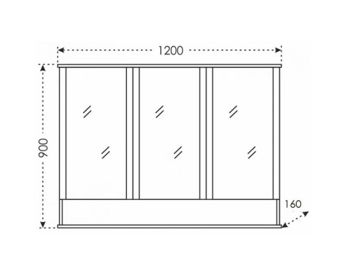 Зеркальный шкаф 120x90 см белый глянец Санта Вегас 700184