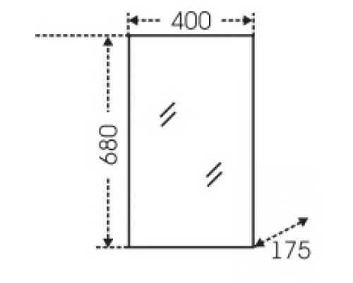 Зеркало 40x68 см белый глянец Санта Сити 101202