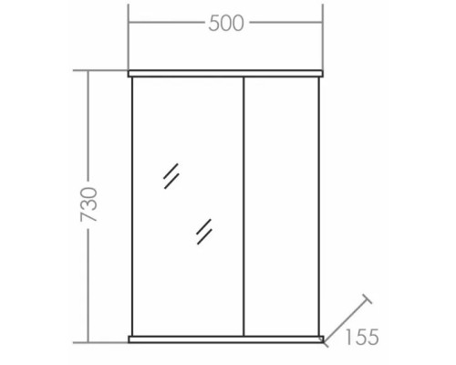 Зеркальный шкаф 50x73 см белый глянец Санта Прима 101100