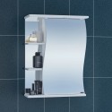 Зеркальный шкаф 55x70 см белый глянец Санта Волна 101012