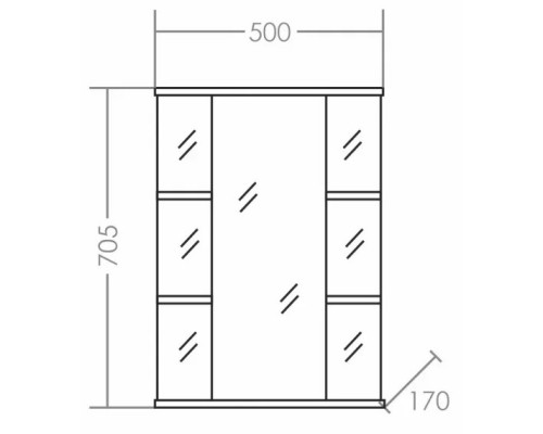 Зеркальный шкаф 50x70,5 см белый глянец Санта Герда 101017