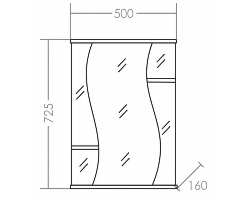 Зеркальный шкаф 50x72,5 см белый глянец Санта Лира 101050