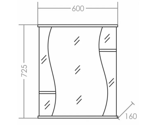 Зеркальный шкаф 60x72,5 см белый глянец R Санта Лира 101064