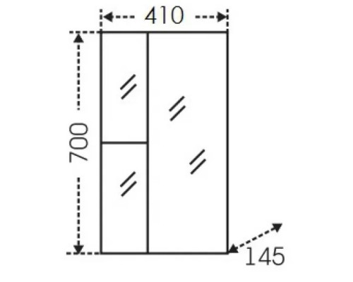 Зеркальный шкаф 41x70 см белый глянец Санта Ника 101080