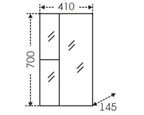 Зеркальный шкаф 41x70 см белый глянец Санта Ника 101081