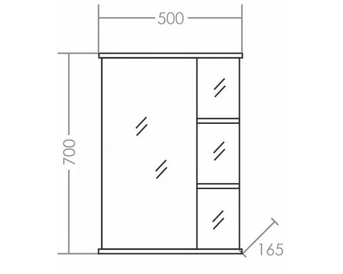 Зеркальный шкаф 50x70 см белый глянец Санта Ника 101084