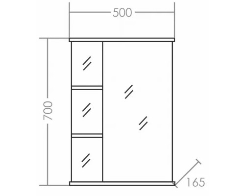 Зеркальный шкаф 50x70 см белый глянец Санта Ника 101085