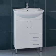 Тумба с раковиной белый глянец 61,5 см Санта Сити 201076 + YYUT60