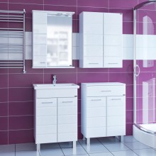 Комплект мебели белый глянец 60,5 см Санта Омега 207044 + FOCTEP60 + 107003