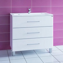 Тумба с раковиной белый глянец 89,7 см Санта Омега 207040 + ELEN90