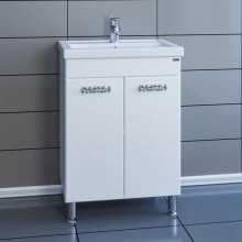 Тумба с раковиной белый глянец 60,5 см Санта Ливерпуль 700109N + FOCTEP60