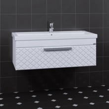 Тумба с раковиной белый глянец 100 см Санта Калипсо 217006LN + FOCTEP100