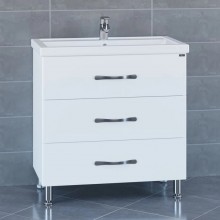 Тумба с раковиной белый глянец 81,5 см Санта Виктория 700129N + FOCTEP80