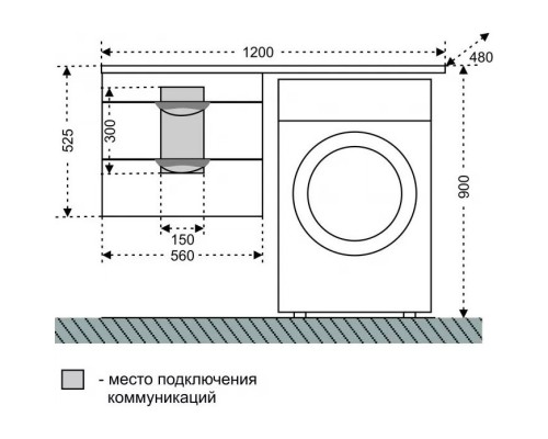 Тумба с раковиной белый глянец 120 см Санта Марс 227003 + 900104 + 900108