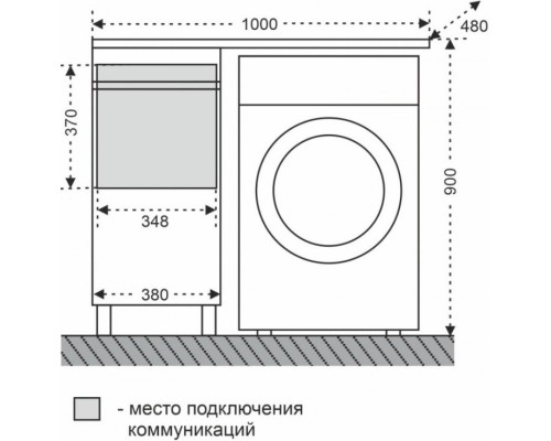 Тумба с раковиной белый глянец 100 см Санта Марс 700221 + 900106N + 900122