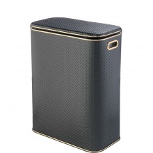 Корзина для белья Geralis PBG-Bb PUNTO черная, черный каркас. кант золото, стандартная