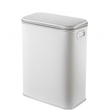 Корзина для белья Geralis PWH-B PUNTO белая, кант хром, стандартная