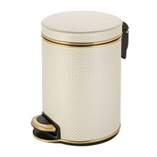 Ведро для мусора 5л Geralis V-RWG-B Ромб белое, кант золото