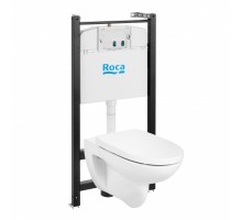 DEBBA ROUND Комплект 3 в 1 (инсталляции+подв. унитаз Rimless+сиденье SUPRALIT). ROCA