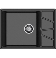 GRANFEST Мойка композит VERTEX, GF-V-680L, чаш+кр 680*500, черный