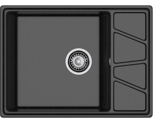 GRANFEST Мойка композит VERTEX, GF-V-680L, чаш+кр 680*500, черный