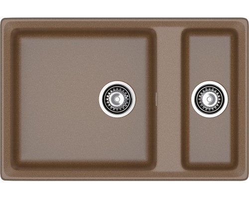 GRANFEST Мойка композит LEVEL , GF-LV-760K , 1,5-чаши 760*500, терракот 