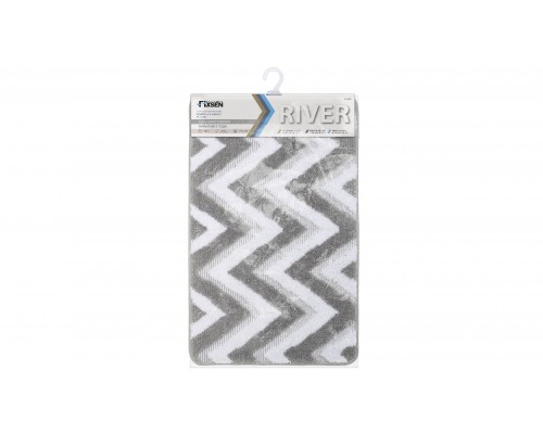 Коврик для ванной Fixsen River 1-ый FX-5004K, серый, 50х80 см.