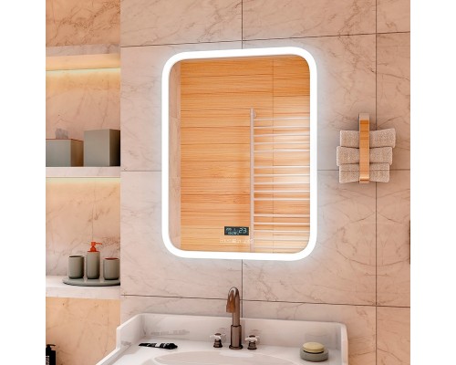 Зеркало Glamour LED с многофункциональной панелью 700х900