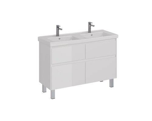 Тумба Lemark COMBI 125 см под 2 раковины, подвесная/напольная,4 ящика, цвет корпуса, фасада: Белый г Тумба Lemark COMBI 125 см под 2 раковины, подвесная/напольная,4 ящика, цвет корпуса, фасада: Белый г
