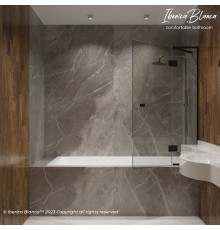 Шторка для ванны IBERICA BLANCA Mod.401 распашная прозрачное стекло/черный 90х140см (IB401.SB.140.90)