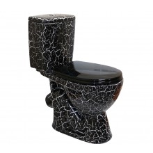 ЛИРА Унитаз-компакт ,наккл. вып.,с арм-рой, сиденьем,креплением, черный кракелюр ROSA