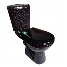 КОМФОРТ Унитаз-компакт (КОМФОРТ+) с арматурой, сиденьем, креплением, кракелюр черный. ROSA