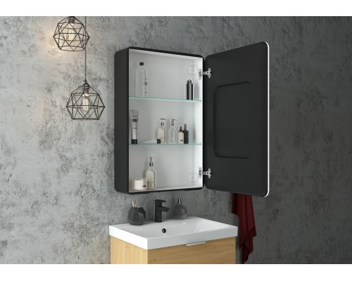 Зеркало-шкаф Eltoro black LED 560х850 правый