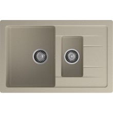 GRANFEST Мойка композит QUADRO GF-Q--775KL 1.5-чаш+крыло 775*500мм   топаз арт.GF-