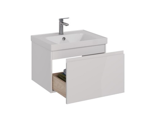 Тумба Lemark VEON MINI 60 см под 1 раковину, подвесная,1 ящик, цвет корпуса, фасада: Белый глянец Тумба Lemark VEON MINI 60 см под 1 раковину, подвесная,1 ящик, цвет корпуса, фасада: Белый глянец