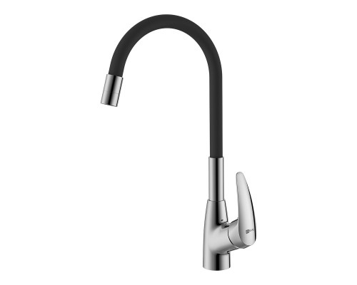 Linara Смеситель для кухни, гиб.излив 261мм, р/ОД, хром/черный LM, LM0415C-Black