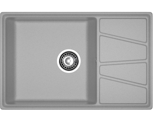 GRANFEST Мойка композит VERTEX, GF-V-780L, чаш+кр 780*500, серый
