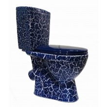 ЛИРА Унитаз-компакт наклон. вып., с арматурой, сиденьем, креплением,синий кракелюр ROSA