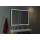 Зеркало-шкаф Mirror Box black Led 1000х800