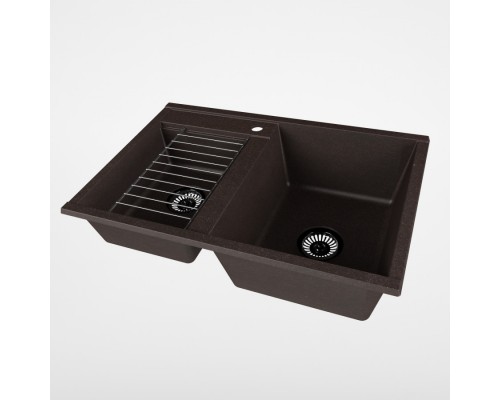Мойка для кухни  Делия 78 DBL  780x520x218 мм, прямоуг. с крылом, кофе