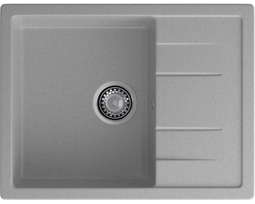 GRANFEST Мойка композит QUADRO GF-Q--650L чаша с крылом  650*500мм  серый  арт.GF-