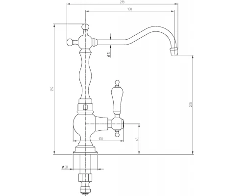 Кран Migliore Cucina Plus Baron 18309 для питьевой воды, золото