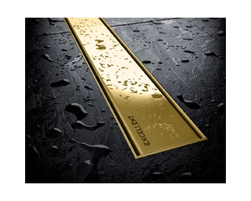 Душевой трап EXCELLENT Stilio Gold 60 см. решетка декоративная (золото) Elit-san.ru