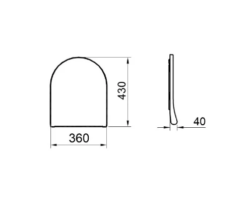 Сиденье с крышкой и микролифтом GURAL Slim Uno 53 / LUNA / SOLE