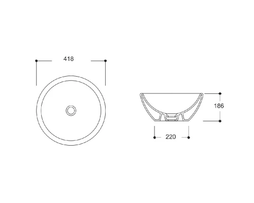 Умывальник GURAL Top D=42 накладной