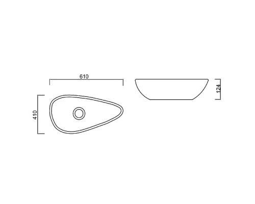 Умывальник GURAL Top 61х41 накладной