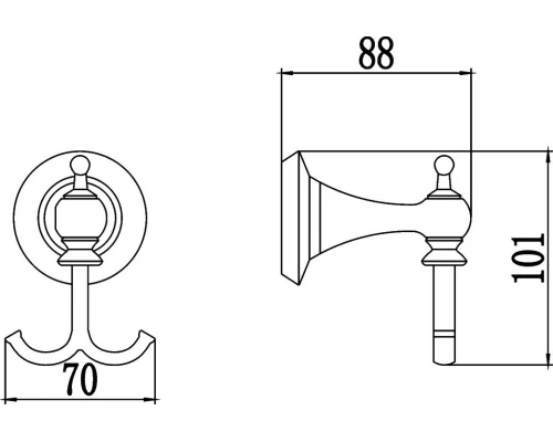 Крючок Savol двойной (S-06954W)
