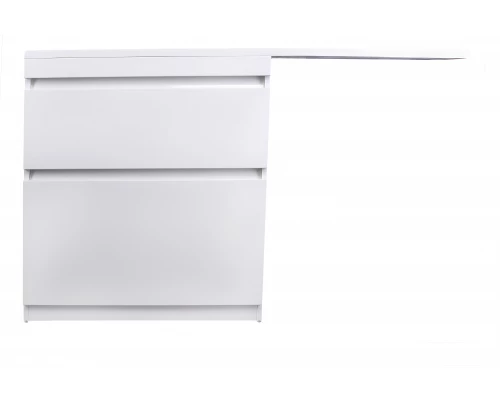 Тумба напольная "Даллас 140", 2 ящика, Люкс белая, PLUS