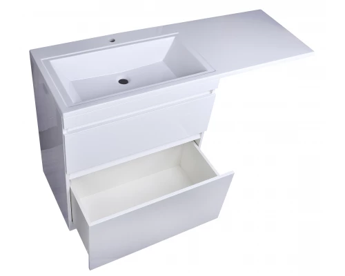 Тумба напольная "Даллас 140", 2 ящика, Люкс белая, PLUS