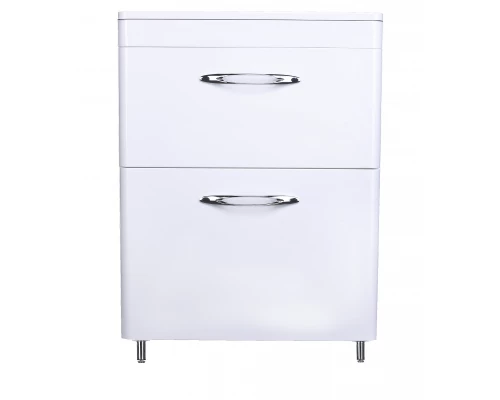 Тумба напольная "Каре 60" (2 ящ.) Люкс белая, PLUS